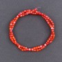 Toned red Mother-of-Pearl cylindrical beads, diameter 3.5×3.5 mm, length 40 cm ± on thread