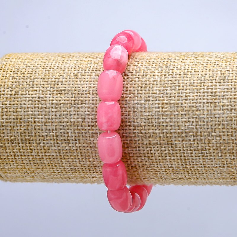 Bracelet made of Turquoise? Wait: turmalin—turmaline artificial on elastic, barrel shape, diameter 9x11mm, length 18cm