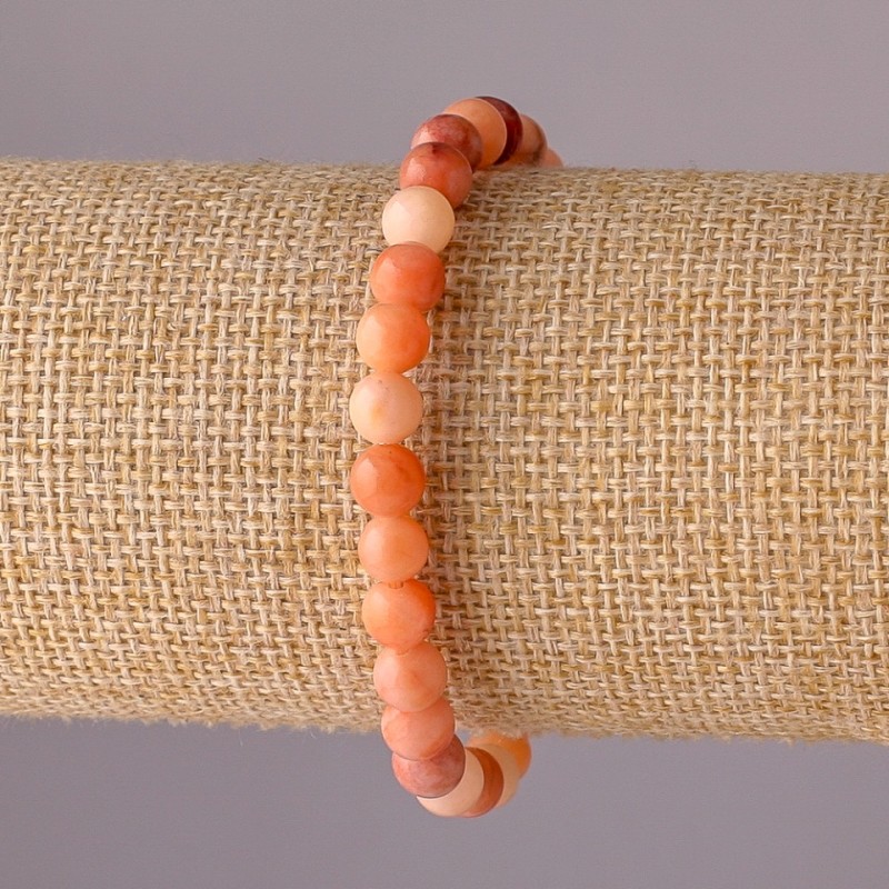 Bracelet Selenite on elastic smooth beads, diameter 6mm, circumference 18cm