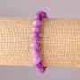 Toned Quartz Bracelet with Amethyst Look, elastic smooth ball diameter 10mm, circumference 18cm