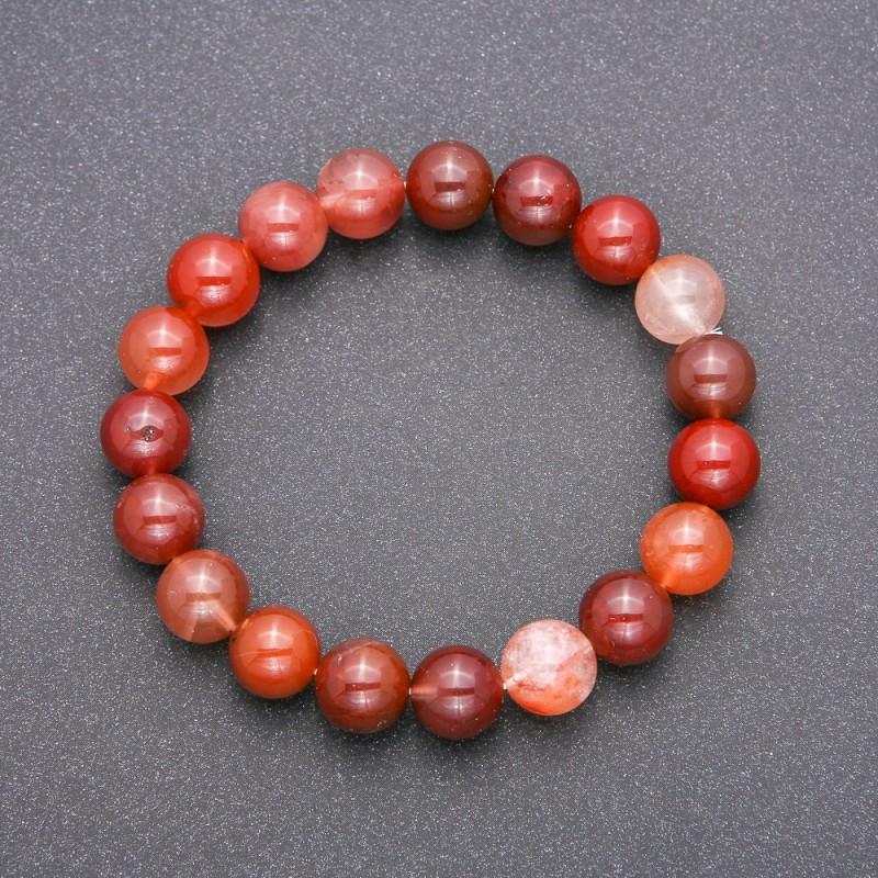 Bracelet made of natural stone Rutilated Quartz Assorted on elastic smooth bead, diameter 10(±)mm, length 18cm