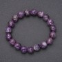 Bracelet with natural amethyst, faceted rounds, diameter 10(+-)mm, circumference 18cm, elastic
