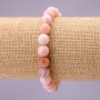 Bracelet made of natural stone Pink Opal smooth beads, diameter 8(±)mm on elastic, length 18cm