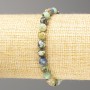 Bracelet with Chrysocolla and Lapis Lazuli, Faceted 6mm beads, 18 cm (stretch)