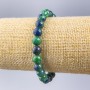 Azurite Bracelet Natural Stone Smooth Bead, 8mm Diameter, 18cm Length (Stretch)