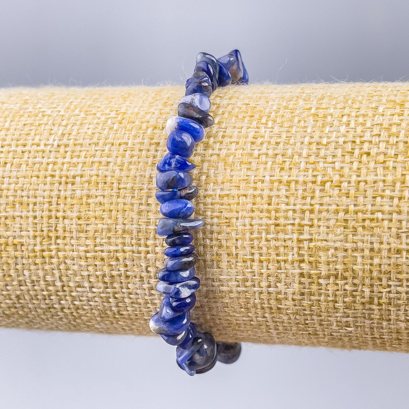 Sodalite Bracelet with Natural Stone Chip, 8x4mm chips, length 18cm (stretch)