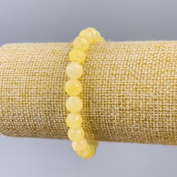 Bracelet Citrine natural stone faceted bead, diameter 8mm±, length 18cm (stretch)
