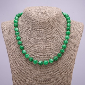 Chrysoprase Bead Necklace, Round Polished Beads 10mm ±, Length 45cm