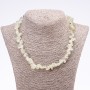 Prehnite Necklace Tumbled "Butterfly", diameter 6x12mm (+-), length 45-52cm