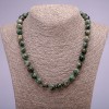 Necklace made of natural fuchsite (muscovite) smooth spheres, diameter 10(±)mm, length 45cm+