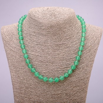 Necklace Jade (Nephrite) Smooth Bead, 8mm Diameter, 48cm Length