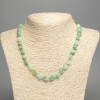 Necklace of Chrysoprase natural stone cabochon, diameter 9-11mm, length 50cm+