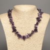 Necklace of natural stone Amethyst chip "needle", diameter 16x6mm ±, length 48cm +