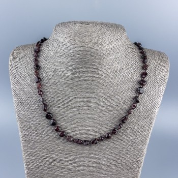 Garnet Beads Necklace with faceted Garnet, diameter 8x7 mm, length 48 cm