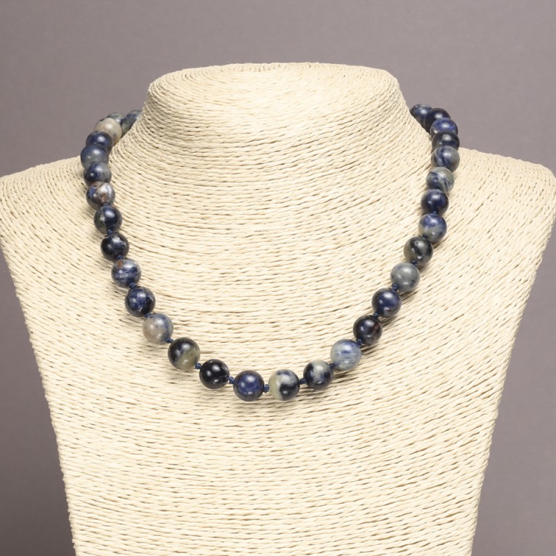 Natural Sodalite Necklace Bead Round 10mm Diameter ±, Length 45cm ±