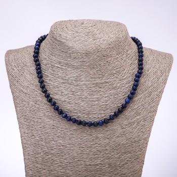 Lapis Lazuli Bead Necklace smooth rondelle, diameter 7x4mm, length 45cm