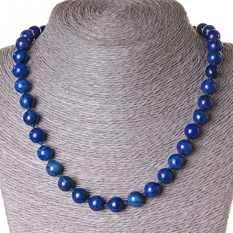 Lapis Lazuli Necklace, 10mm beads, 45 cm