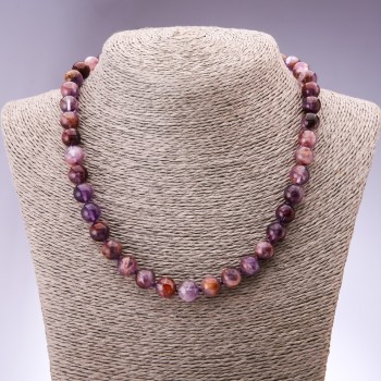 Necklace of natural ametrine, smooth beads, diameter 10(±)mm, length 45 cm