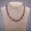 Necklace made of natural stone Amethystine? Amethyst? Wait—need correct: Ametrine natural stone smooth beads 8 mm diameter, length 45 cm
