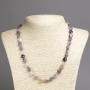 Amethyst Necklace Bead Necklace with Faceted Natural Stone, 8x10 mm, 45 cm+ length
