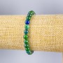 Azurite Bracelet, Natural Stone, Smooth Round Beads 6mm, 18cm (stretch)