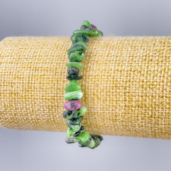 Bracelet Zoisite natural stone shard, diameter 8x4mm+-, length 18cm (stretch)