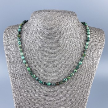 Chrysocolla and Lazurite Necklace with 6mm faceted beads, 52 cm long