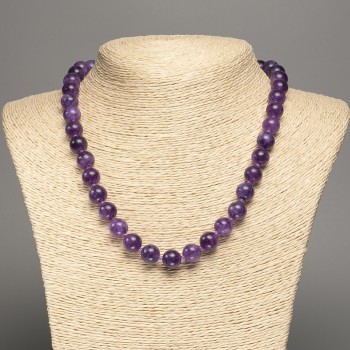 Sugilite Bead Necklace Smooth Round Beads, 10 mm ±, Length 48 cm ±