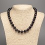 Amethyst Natural Stone Necklace, smooth round beads 12mm diameter, length 48cm ±