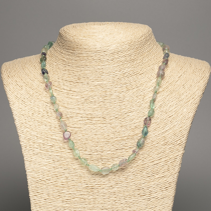 Necklace made of natural fluorite, faceted, d 7x5mm, length 48cm