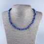 Sodalite Necklace with Natural Stone, Faceted Round Beads, 7 mm dia., length 48 cm ±