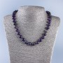 Amethyst Bead Necklace with Smooth Round Beads, 10mm diameter, 49cm length