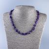 Necklace of Natural Amethyst, faceted, diameter 13x8mm, length 46cm