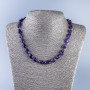 Necklace of Natural Amethyst, faceted, diameter 13x8mm, length 46cm