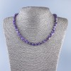 Necklace of Natural Amethyst, Smooth Bead Sphere, 6.5mm ±, Length 48cm ±