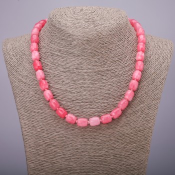 Beads Rhodonite, single barrel shape, diameter 9×11 mm (+-), length 45 cm