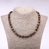 Tiger, Bull's Eye, Hawk's Eye Bead Necklace, faceted, 7-10mm diameter, 46cm length