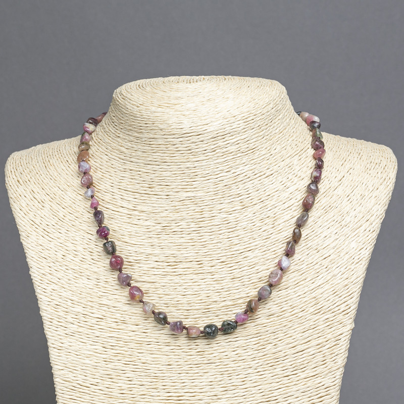 Tourmaline Tumbled Bead Necklace, 7mm ± diameter, 45cm length