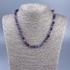 Necklace of Natural Fluorite, Faceted Round Bead 6mm, length 48cm
