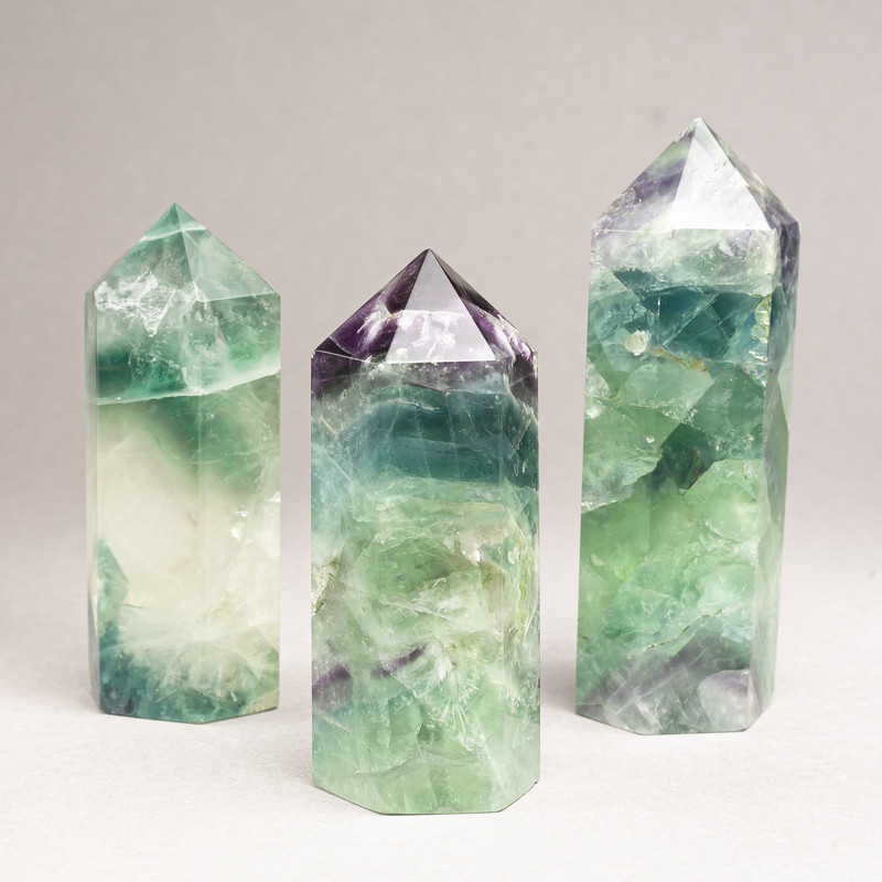 Souvenir pencil made of natural Fluorite, assorted sizes, weight from 350 g (per 100 g)
