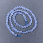 Agate Beads (Blue Chalcedony) faceted cube on thread, 4x4 mm, approx. 39cm