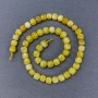 Yellow Jadeite Beads, natural gemstone, faceted cube on thread, diameter 7.5×7.5 mm, length approx. 38 cm
