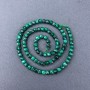 Malachite Beads natural gemstone faceted cube on thread, diameter 4x4 mm±, length 39 cm±