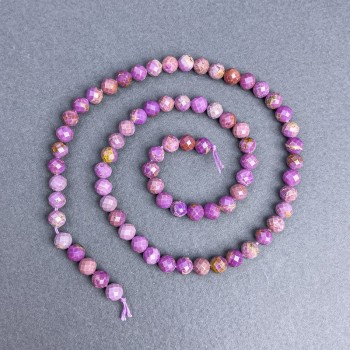 Phosphosiderite Beads, Natural Stone, Faceted Round Beads, Ø 5.5 mm ± on Thread, Length 41 cm ±
