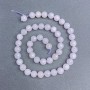 White Quartz Beads, natural stone, faceted round bead, 8 mm diameter ± on thread, length 38 cm+