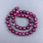 Turmaline Rubellite Beads, natural stone, smooth ball, diameter 10 mm± on thread, length 38 cm+