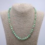 Amazonite Natural Stone Necklace Bead, smooth ball diameter 6mm, length 46cm +