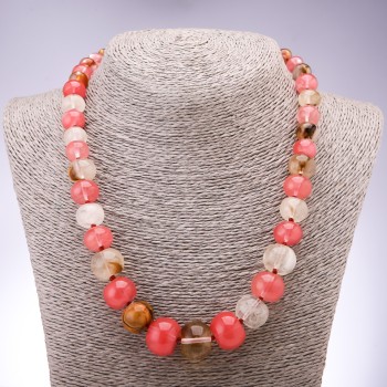 Beads made of natural stone Chrysoprase rondelle increasing diameter, 10x6mm-19x14mm, length 45cm