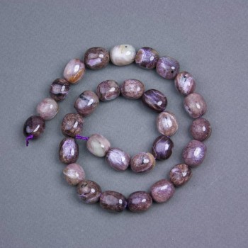 Charoite Beads natural stone barilo, diameter 14x11 mm± on thread, length 40 cm+
