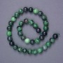 Zoisite Beads natural stone smooth sphere, diameter 10.5 mm+- on thread, length 39 cm+